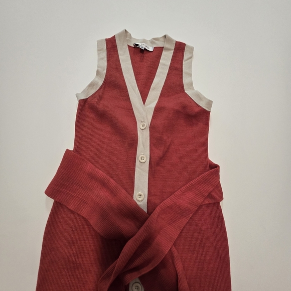 Toccin Sleeveless Button Front Midi Casual Dress V-neck Sleeveless Size XS - Picture 5 of 11